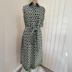 NWT Charter Club Geometric Patterned Sleeveless Shirtdress Dress Sz 14